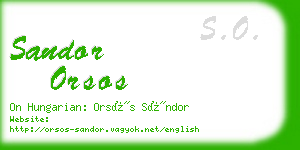 sandor orsos business card