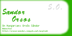 sandor orsos business card